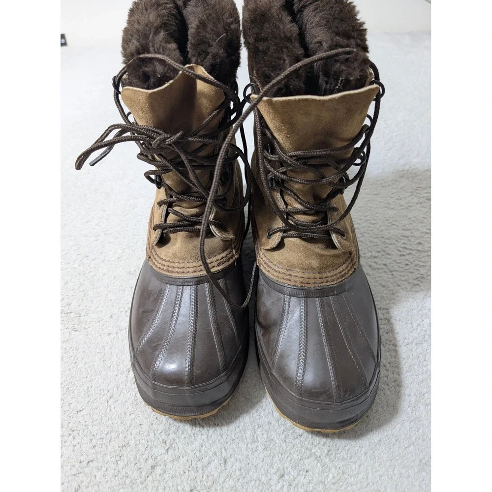 Sorel Crusader Boots Womens 10 Coffee Brown Vintage Waterproof Winter Snow W Box